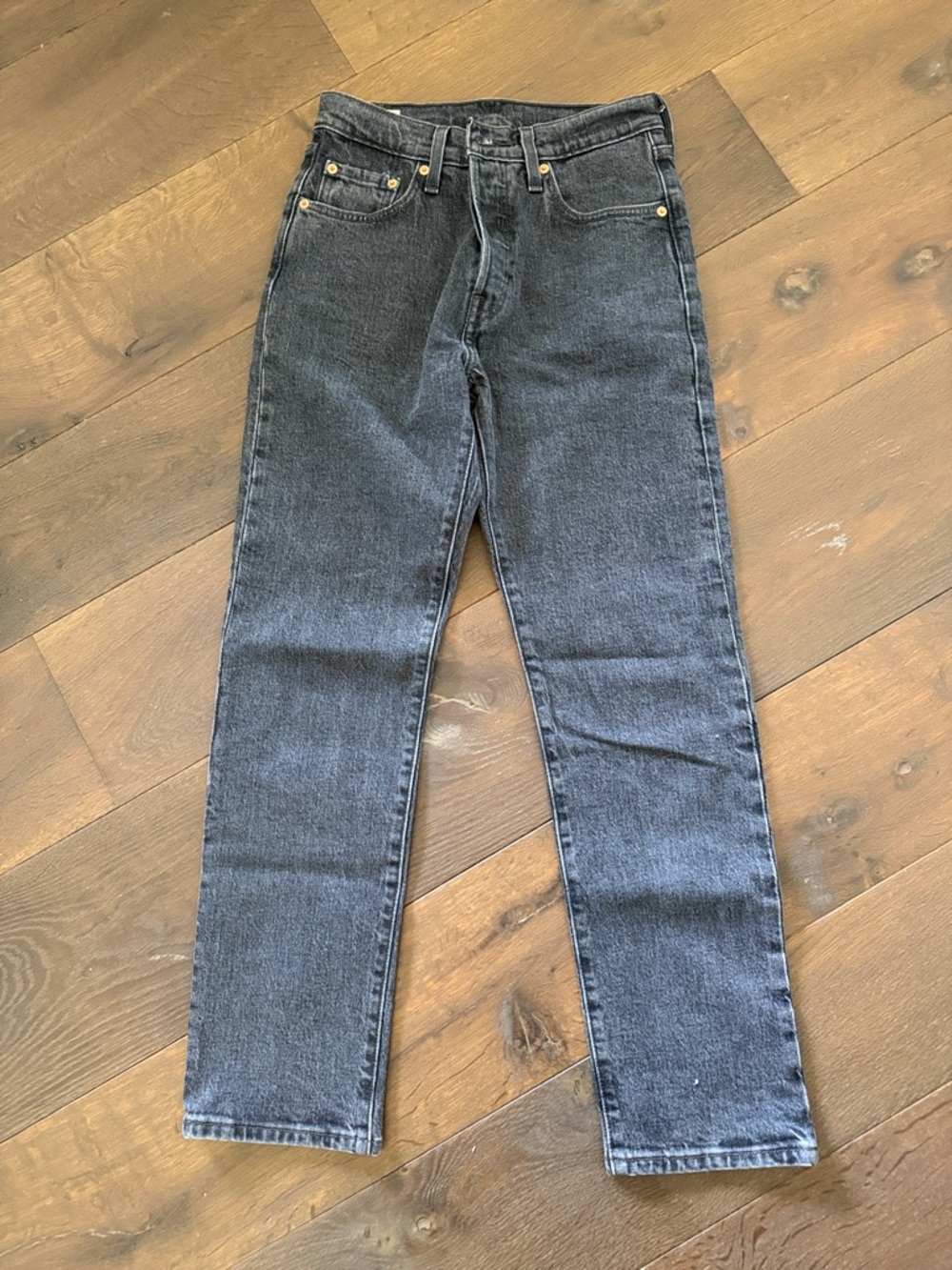 Levi's Women's Straight Leg 501 Jeans — Washed Black